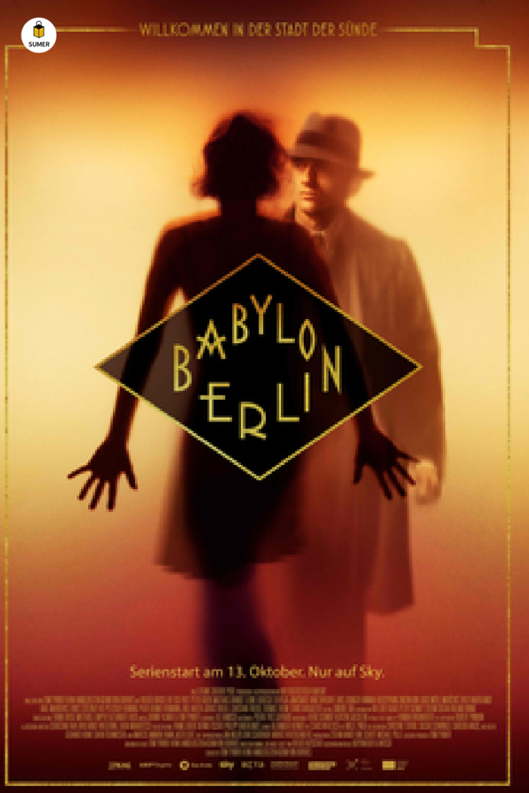 پوستر سریال تاریخی-جنایی آلمانی Babylon Berlin، که فضای جمهوری وایمار در برلین را به تصویر می‌کشد و برای زبان‌آموزان سطح B2 مناسب است.